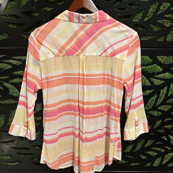 Christopher & Banks Multicolor Striped Button-Up Shirt, Women's M - Picture 3 of 10